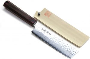 Yoshihiro NSW 46 Layers Hammered Damascus Nakiri Knife knife 6.3 IN